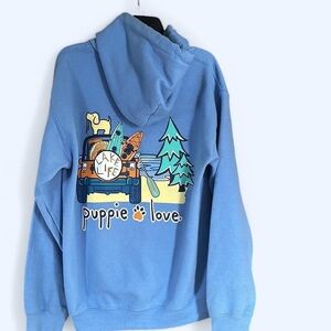 Puppie love hoodie camping lake